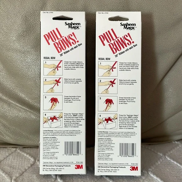 NIB 3M PULL BOWS.  2 packs.  5 Bows in each. - Picture 2 of 4